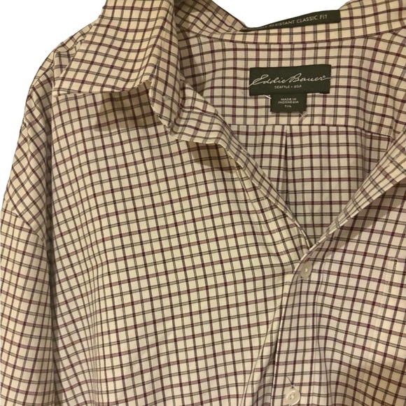 Eddie Bauer Men’s TXL / Tall XL Wrinkle-Resistant Classic Fit Shirt - Picture 3 of 8